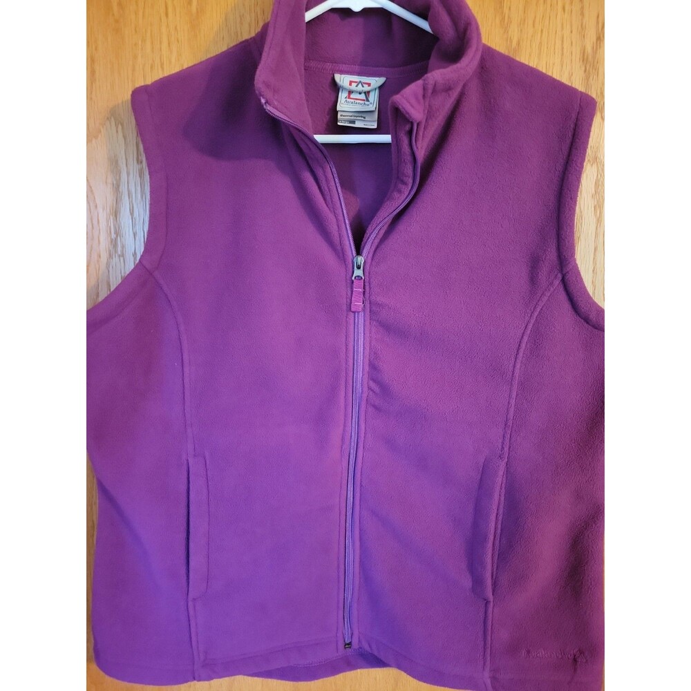 Avalanche Fleece Vest Womens Size XL Purple Pockets Full Zip Thermal Performance